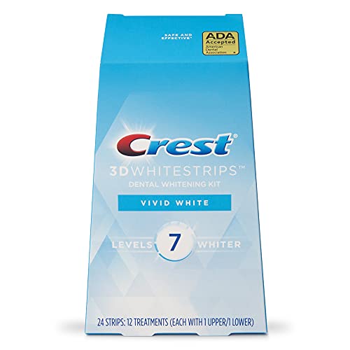 Crest 3D Whitestrips Vivid White Kit - Removes 10 Years of Stains, Safe on Enamel - 24 Strips