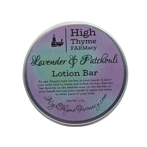 High Thyme FARMacy Lavender & Patchouli Lotion Bar - Nourishing, Waterless, Travel-Friendly - 1.5oz