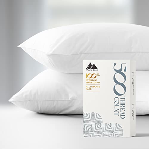 Mayfair Linen 100% Cotton Pillowcases - Ultra Soft, Durable, Cooling for Sensitive Skin - Set of 2