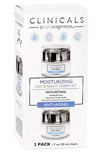 Clinicals Moisturizer Set - Collagen & Retinol for Firm Skin, pH Balanced - 2 Jars (1.7oz each)