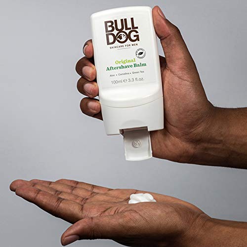 Bulldog Men's After Shave Balm - Soothes Skin with Aloe & Green Tea, No Artificial Additives - 3.3oz