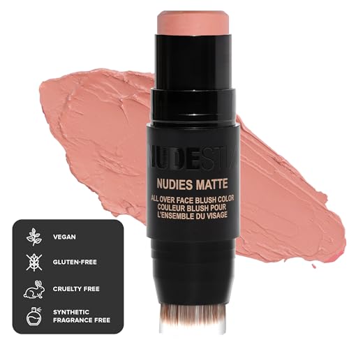 Nudestix Nudies Matte Cream Blush Stick - Youthful Glow, Vegan & Gluten-Free, 0.8oz