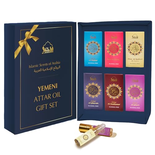 Dukhni Yemeni Attar Oil Set - Alluring Arabic Oud Scents, Vegan, Alcohol-Free - 6x6ml Roll-Ons