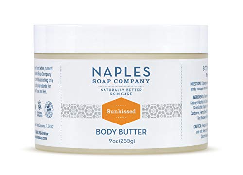 Naples Soap Body Butter - Deeply Hydrating Cocoa & Shea, Antioxidant Rich - 9oz Sunkissed