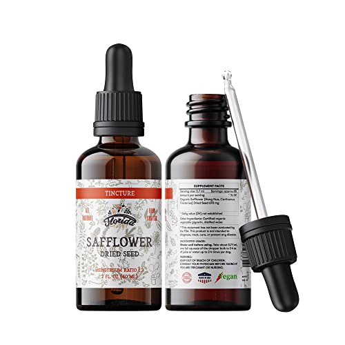 Florida Herbs Safflower Tincture - Pure Organic Extract, Hormone-Free, Non-GMO - 2 oz