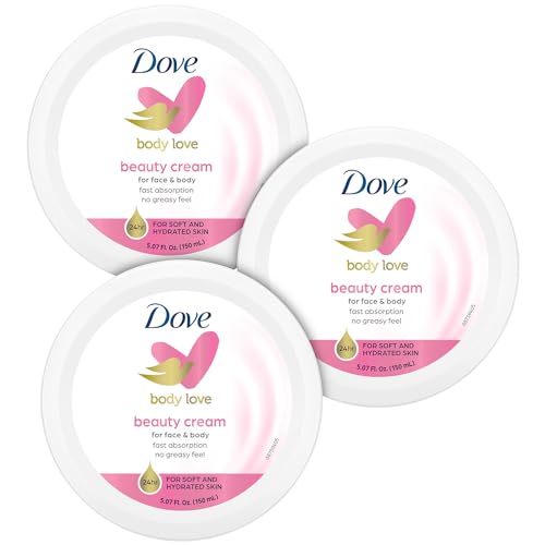 Dove Body Love Beauty Cream - 24-Hour Hydration, Nourishing Essential Oils - 5.07 Fl Oz (3 Pack)