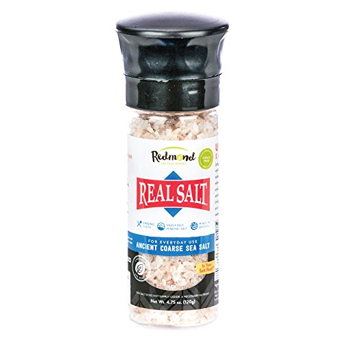 Redmond Real Sea Salt - Naturally Sweet, Unrefined, Trace Minerals, Coarse Grinder - 26oz