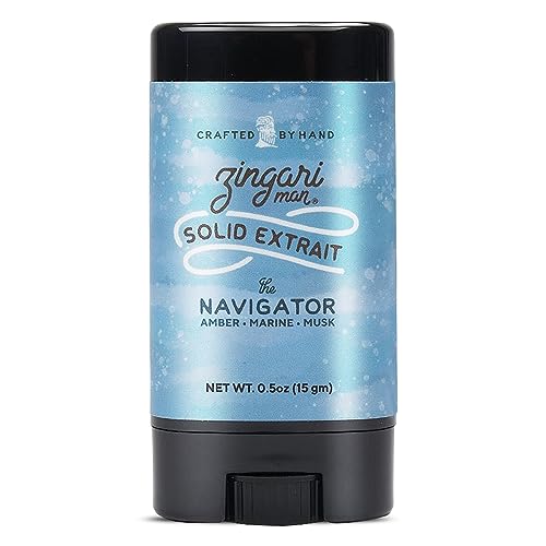 Zingari Man The Navigator Solid Cologne - Long-Lasting Amber & Marine Scent - 0.5 oz