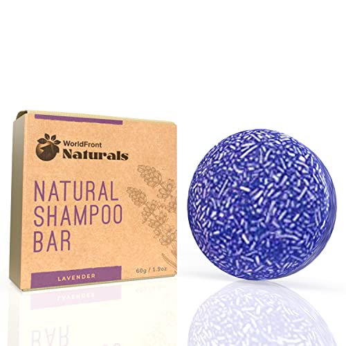 Worldfront Naturals Shampoo Bar - Deep Cleaning, Plant-Based, Lavender Scent - Vegan, 3.5oz