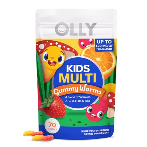 OLLY Kids Multivitamin Gummy Worms - Immune Support, Natural Flavor, 70 Count