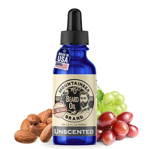 Mountaineer Brand Beard Oil - Natural Hydration, Treats Dry Beards - Unscented, 2oz