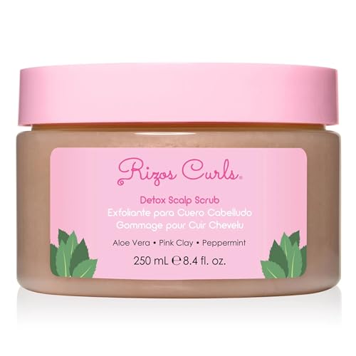 Rizos Curls Scalp Scrub - Exfoliates Buildup, Detoxifies with Pink Clay & Aloe Vera - 8.4oz