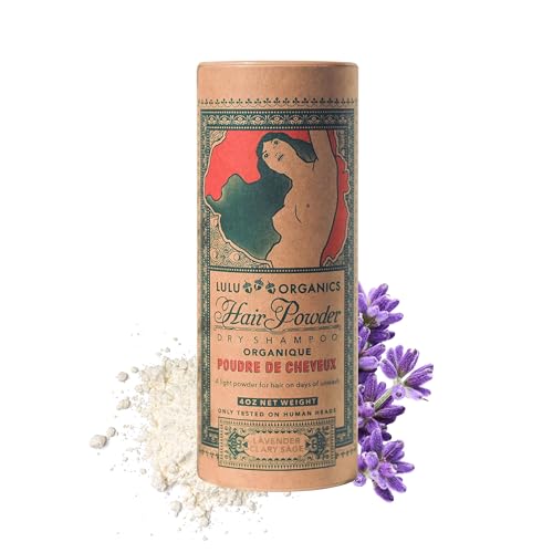 Lulu Organics Dry Shampoo Powder - Natural Oil Absorption, No White Cast, Lavender Scent - 4oz