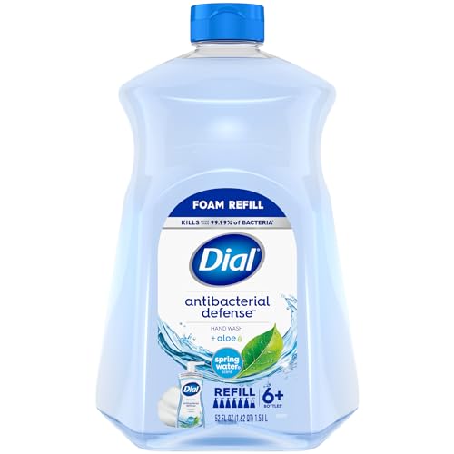 Dial Antibacterial Foaming Hand Soap Refill - Kills 99.99% Bacteria, Aloe Vera, 52 fl oz