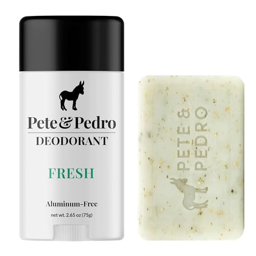 Pete & Pedro Body Wash & Deodorant Duo - Natural Hydration, Exfoliation & Odor Control - 8.65 oz