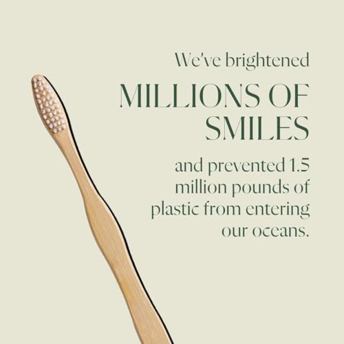 Plus Ultra Kids Bamboo Toothbrush - Soft Bristles, Biodegradable, Dentist Approved - 1 Pack