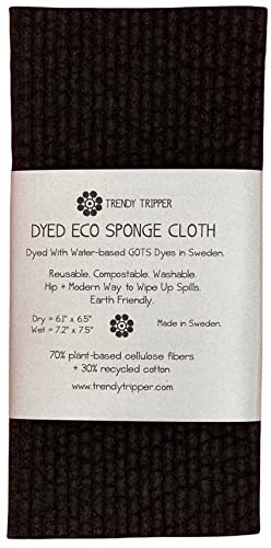 Trendy Tripper Reusable Swedish Dish Cloths - Compostable, Super Absorbent, 4-Pack Black