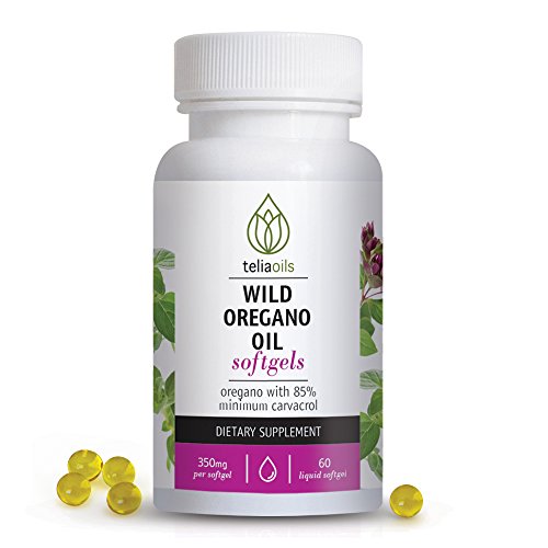 Teliaoils Wild Oregano Oil Softgels - High Carvacrol, Non-GMO, 60 Easy-to-Swallow Capsules