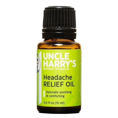 Uncle Harry's Headache Relief Aromatherapy Blend - Soothing Plant Essences, 0.5 Fl Oz