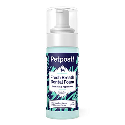 Petpost Fresh Breath Foam for Dogs - Mint & Apple Flavor, Natural Teeth Cleaner - 5 oz.