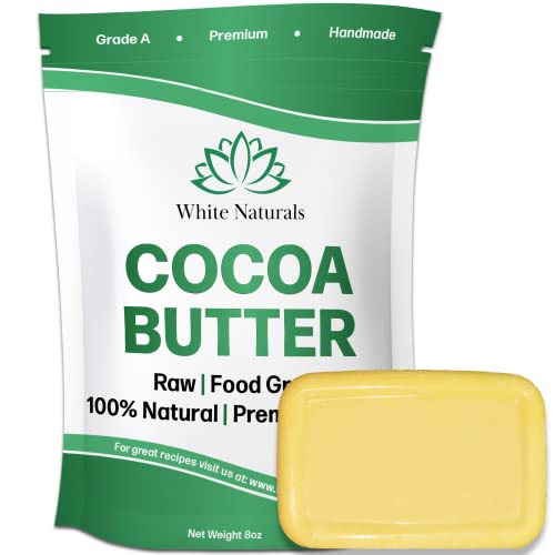 White Naturals Body Butter - Deeply Hydrating, Nourishing for Skin & Hair - 8 oz Unrefined Cocoa