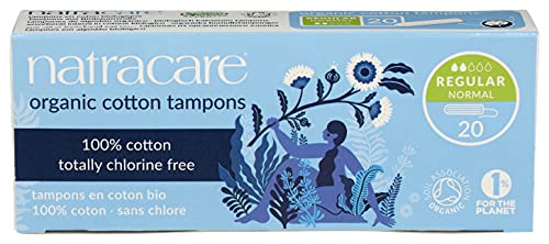 Natracare Organic Cotton Tampons - Plastic-Free, Sensitive Skin, Biodegradable - 12 Count