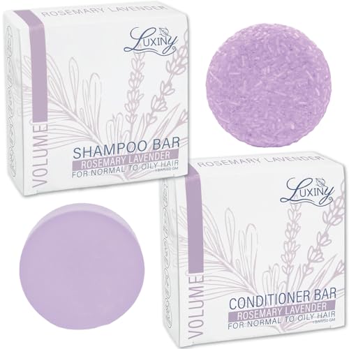 Luxiny Shampoo & Conditioner Bar Set - Sulfate Free, Vegan, Plant-Based - 60g & 50g Bars