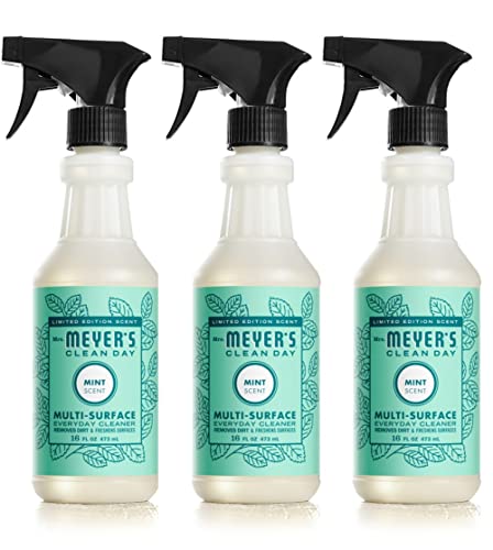 Mrs. Meyer's Multi-Surface Cleaner - Tough on Dirt, Biodegradable, Mint Scent - 16 fl. oz, Pack of 3