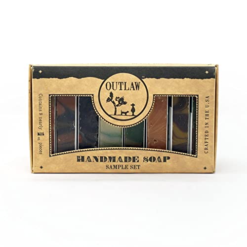 Outlaw Handmade Soap Set - 8 Unique Natural Scents, Moisturizing Vegan Oils - Sample Kit