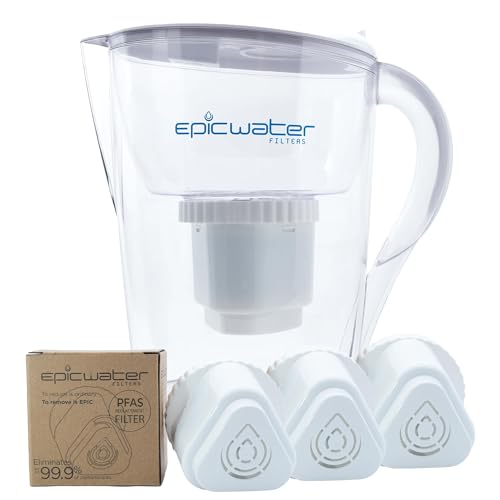 Epic Water Filters PFAS Filter Pitcher - Removes PFAS & Microplastics, BPA-Free - 10 Cup