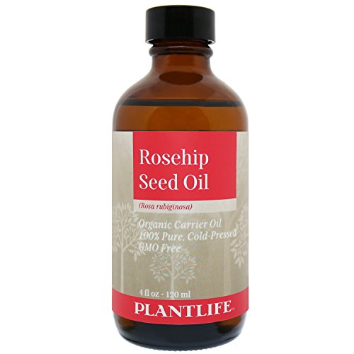 Plantlife Rosehip Seed Carrier Oil - Cold Pressed, Non-GMO, Gluten-Free - 4 oz for Skin & Hair