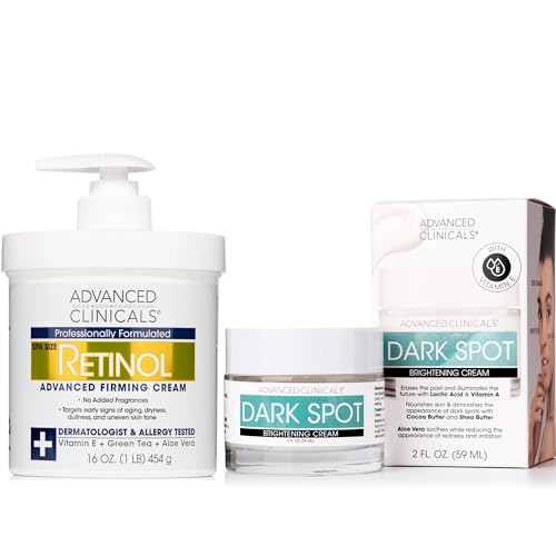 Advanced Clinicals Skin Care Set - Anti-Aging & Dark Spot Relief, Nourishing Ingredients - 2 Creams