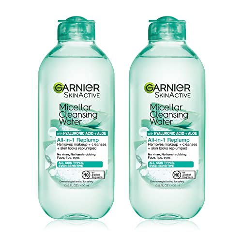 Garnier Facial Cleanser - Hydrating Micellar Water with Hyaluronic Acid, Vegan - 13.5 Fl Oz