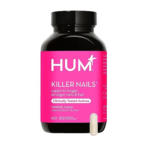 HUM Killer Nails - Supports Stronger Hair & Nails, Vegan Biotin & Selenium - 60 Capsules