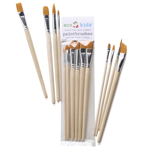 Eco-Kids Brush Set - Versatile Paint Brushes for All Ages, Durable Nylon, Easy Clean - 8-Pack