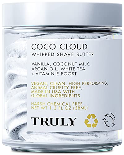 Truly Beauty Coco Cloud Shaving Cream - Moisturizing, Vegan, Animal Cruelty-Free - 1.3oz