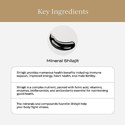 CYMBIOTIKA Pure Shilajit Resin - Immune & Energy Support, 84+ Trace Minerals, Vegan - 15g Jar