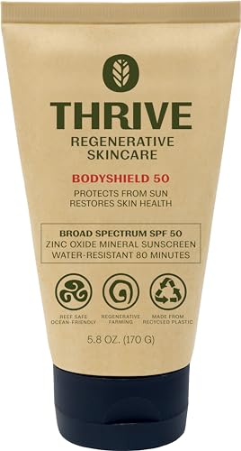 Thrive Mineral Sunscreen SPF 50 - Non-Nano Zinc Oxide Protection, Antioxidant Rich - 5.8 Oz