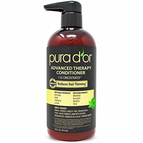 PURA D'OR Advanced Therapy Conditioner - Moisture, Volume & Strength, Argan Oil & Biotin - 16oz