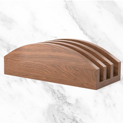 Virginia Boys Kitchens Cutting Board Holder - Durable 100% Walnut Wood, Supports Thick Boards