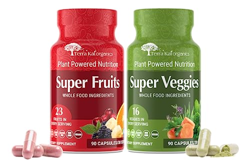 TERRA KAI ORGANICS Superfood Capsules - 39 Whole Food Nutrients, Vegan & Non-GMO - 180 Count