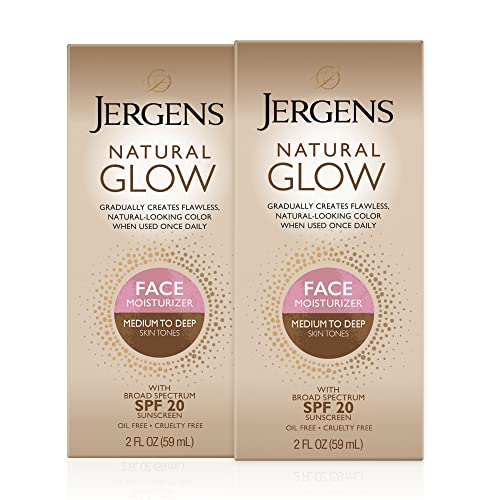 Jergens Natural Glow Face Self Tanner - SPF 20, Hydrating, Natural-Looking Tan - 2-2 oz