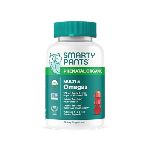 SmartyPants Organic Prenatal Vitamins - 13 Nutrients for Moms, Vegetarian, 120 Count