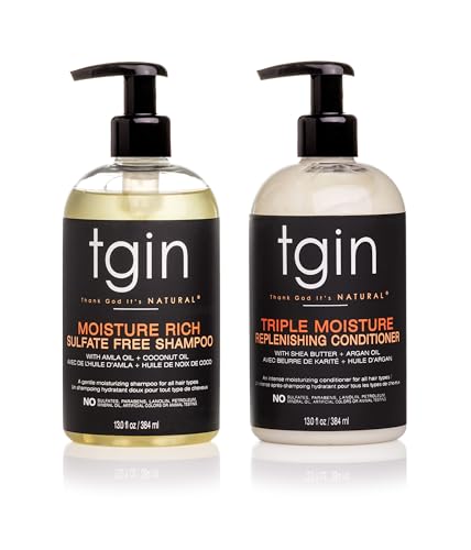 tgin Moisturizing Shampoo & Conditioner Set - Soft, Shiny Hair, Sulfate Free - 13 fl oz (2 pack)