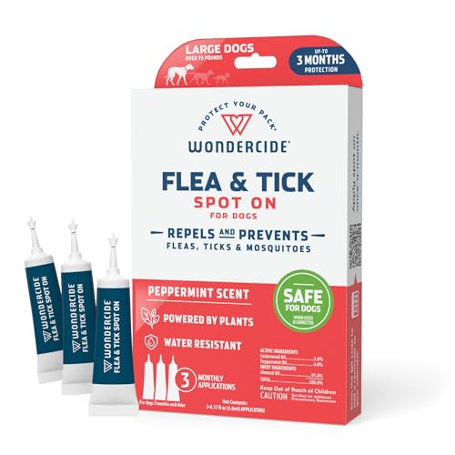 Wondercide Dog Flea & Tick Spray - Natural Essential Oils, 3-Month Protection - 3 Tubes, 0.17 oz