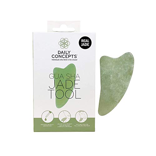 Daily Concepts Gua Sha Jade Facial Tool - Lymphatic Drainage & Skin Stimulation - 1 Count