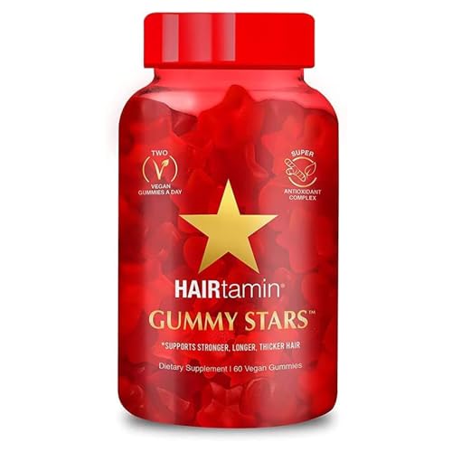 HAIRtamin Vegan Hair Supplement - Supports Stronger, Thicker Hair, Biotin & Vitamins - 60 Gummies