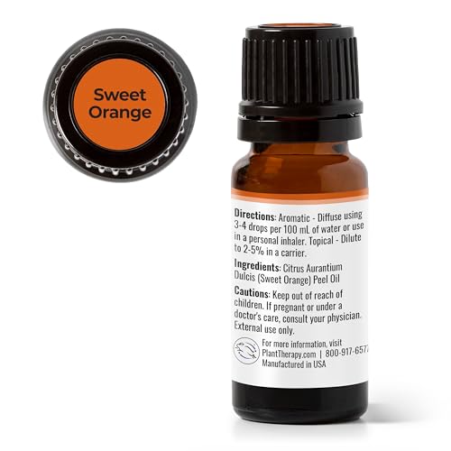 Plant Therapy Sweet Orange Essential Oil - Energizing Aroma, Natural Antioxidants - 10 mL