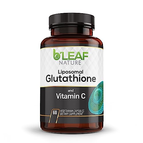 B'LEAF NATURE Liposomal Glutathione & Vitamin C Capsules - Immune Support, Radiant Skin - 60 Count