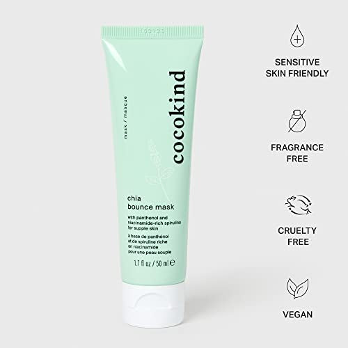 Cocokind Chia Bounce Mask - Hydrating Gel for Even Skin Tone, Cruelty-Free - 2.5oz